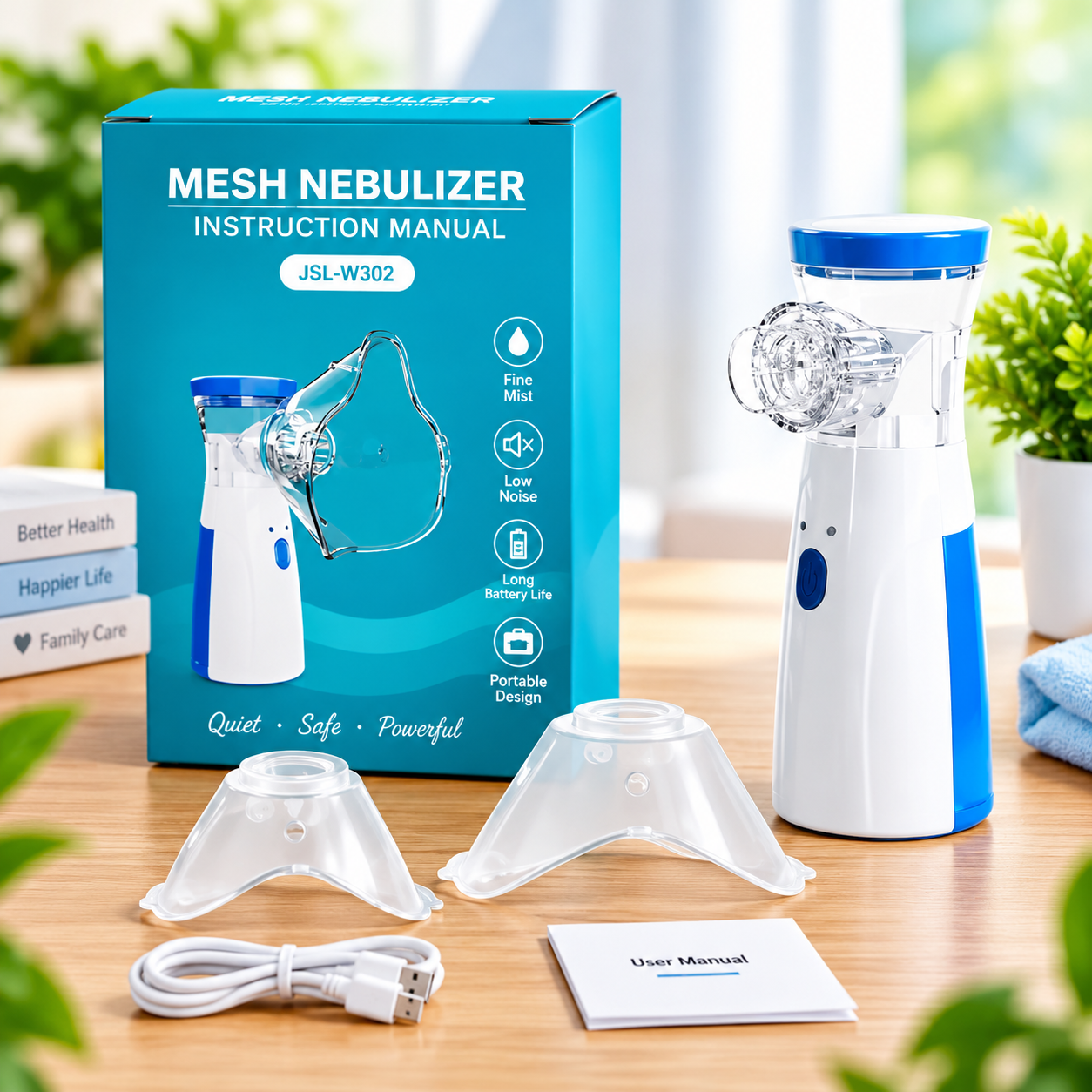 Portable Mesh Nebulizer Handheld, One Touch Operation, No Noise, Travel Friendly Nebulizer For Adults & Kids